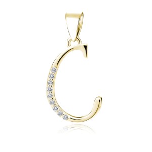 Pandantiv argint placat cu aur galben initiala litera C cu pietre DiAmanti LZ0002G_C-DIA (Argint 925‰ 0,9 g.) Pandantiv argint placat cu aur galben initiala litera C cu pietre DiAmanti LZ0002G_C-DIA (Argint 925‰ 0,9 g.)